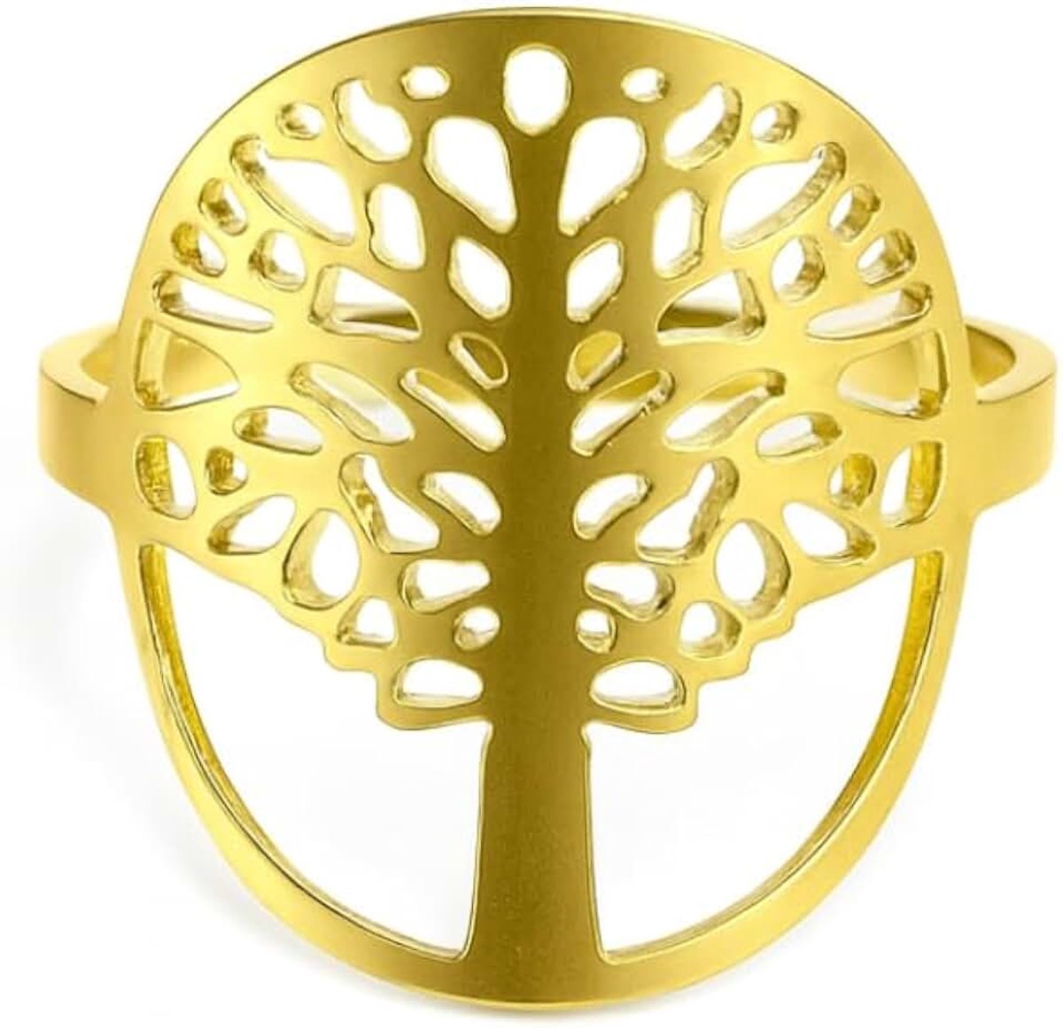 Levensboomring, roestvrij staal, zilver, goud of roségoud, symbolisch sieraad voor energie en harmonie, cadeau voor dames, meisjes, jongeren, welzijn