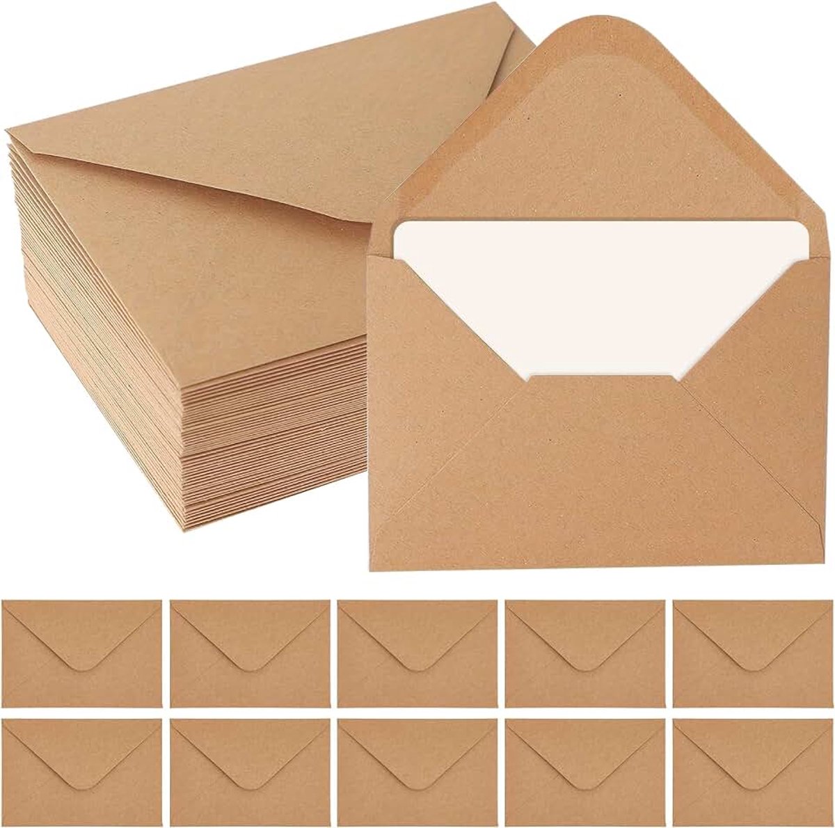 Mini-enveloppen met blanco kaarten, kraftpapier envelop voor geldgeschenken, bedankkaarten, uitnodigingen