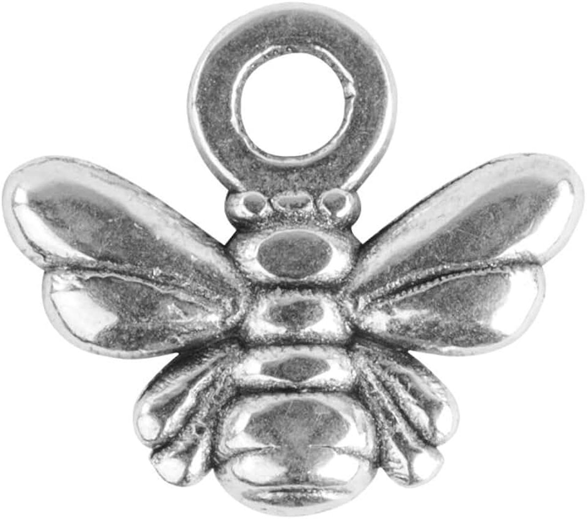 Rayher 2277422 metalen mini hanger bijen, zilver, 11x10mm, SB-Btl 4 stuks