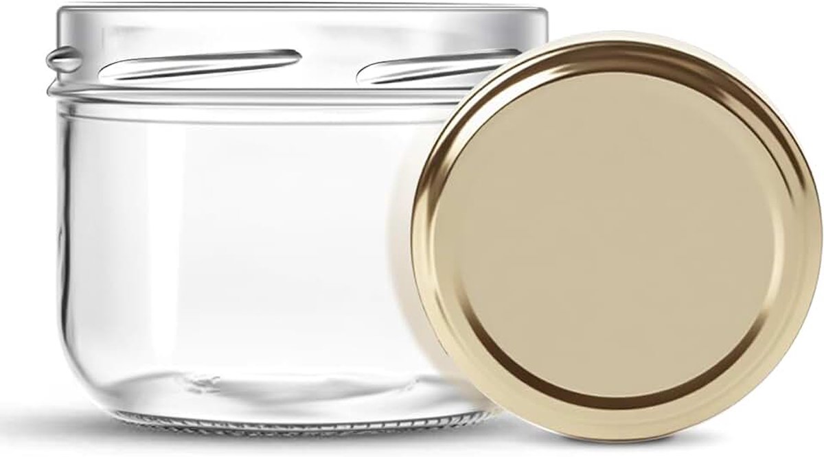 Glazen potten met gouden deksels (470 ml) - terrine