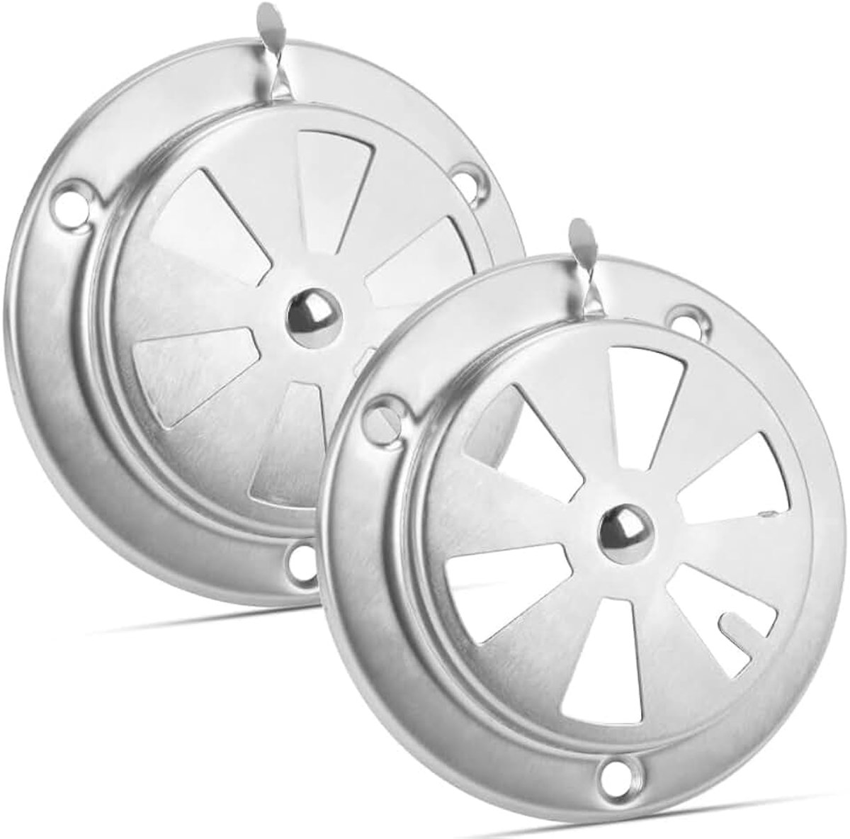 2 stuks roestvrijstalen ventilatierooster – 95 mm ventilatierooster, rond, afsluitbaar, ronde ventilator, ventilatieschuif, grill ventilatieplaat, kiemventilator voor grill, gasoven en kippenhok
