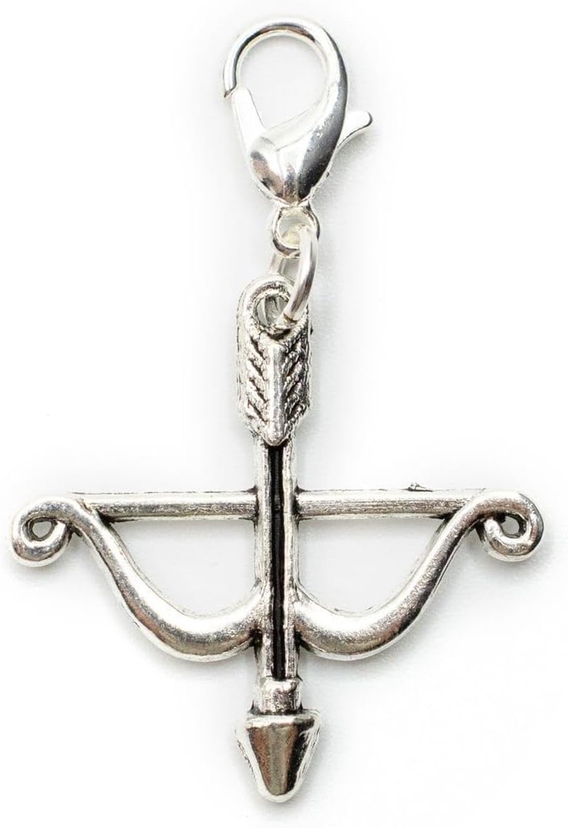 Pijlboogschutter charm rits pull hanger sterrenbeeld Boogschutter - handgemaakte modesieraden I kettinghanger verzilverd - bedelhanger bedelarmband - hanger voor armband, 25 mm, Metaal