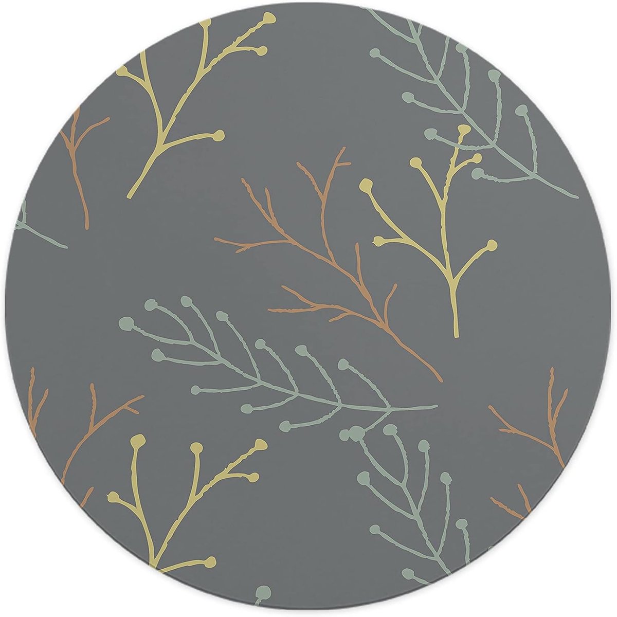 Digitaal bedrukte muismat, antislip onderkant, voor kantoor en thuis, diameter: 22 cm