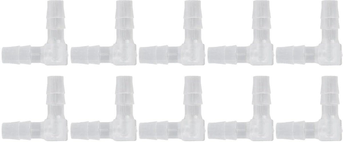 10 stuks kunststof buis elleboog 90 graden elleboog pijp pijp aansluiting 90 graden gelijke prikkeldraad pakking adapter vorm L (6 mm)