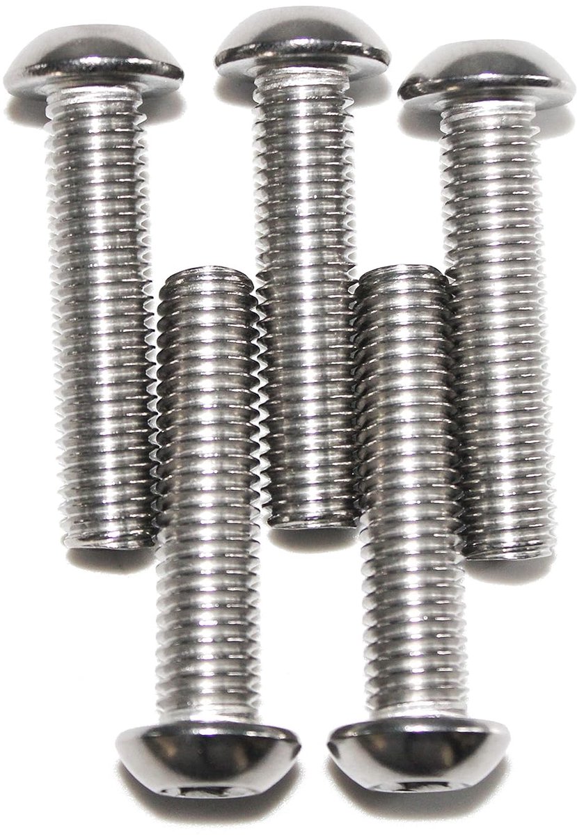 25 stuks ISO 7380-1 bolkopschroeven, binnenzeskant, volledig schroefdraad A2 - M5 x 40 mm