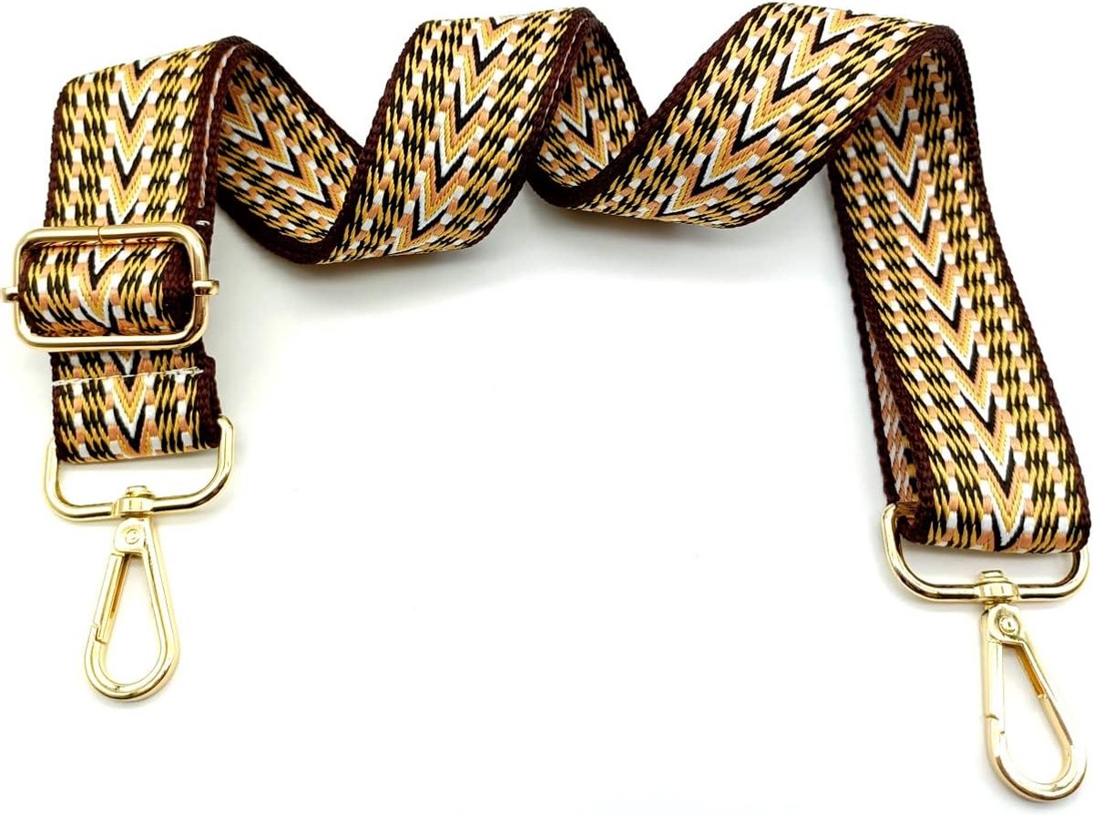 Schouderriem voor tassen, geel, tasriem om te wisselen, tasriem breed met karabijnhaak, goud, 80-130 cm, draagriem, tas voor dames, schoudertas, moderne handtas, 3,8 cm, 18