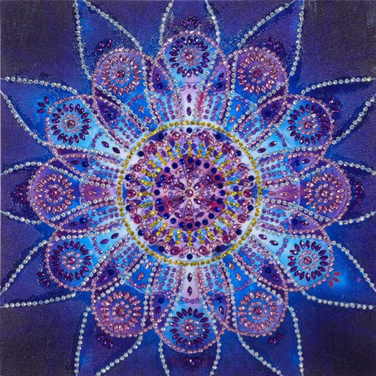 Schilderij DIY 5D Speciale Vorm Strass Steentjes, ABEUTY Rode Mandala Bloemen Bloemen, Gedeeltelijke Boor Kristal Diamant Kunst Kits Mandala