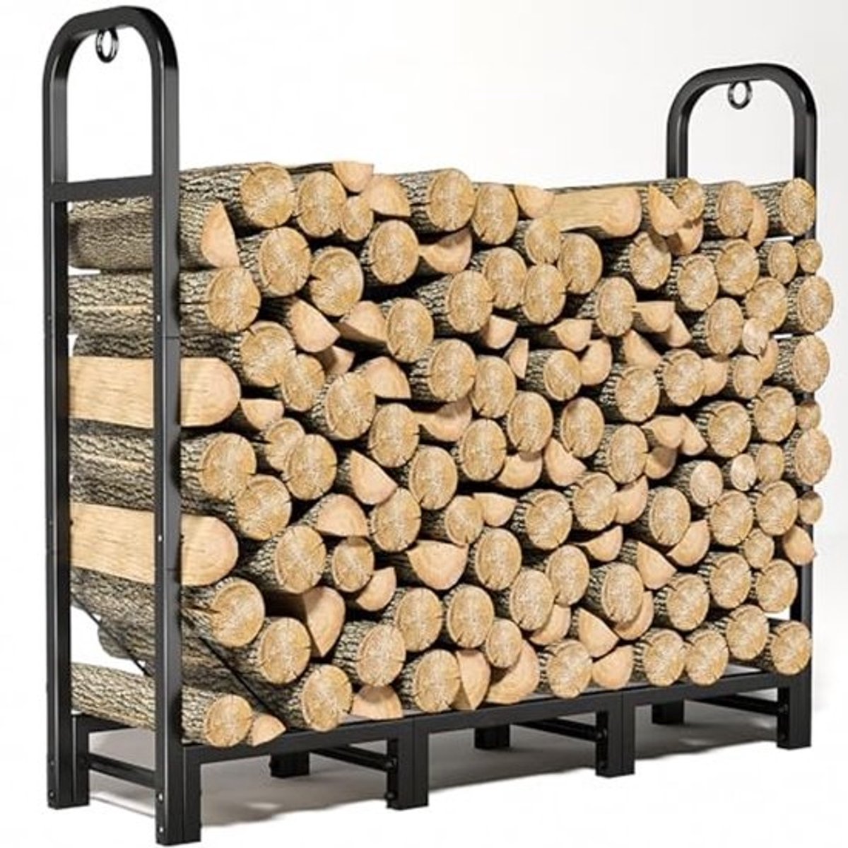 Verstelbaar 4x4 Outdoor Brandhout Rack - Heavy Duty Houten Houder voor Brandhout Metalen Log Stand Stapelaar