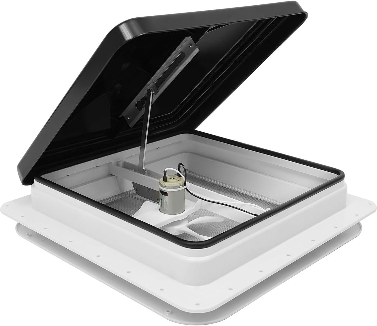 Dakraam, 35 x 35 cm, camper, dakventilator, universeel, caravanraam met beeldschermvenster, waterdicht, stofdicht, voor caravans