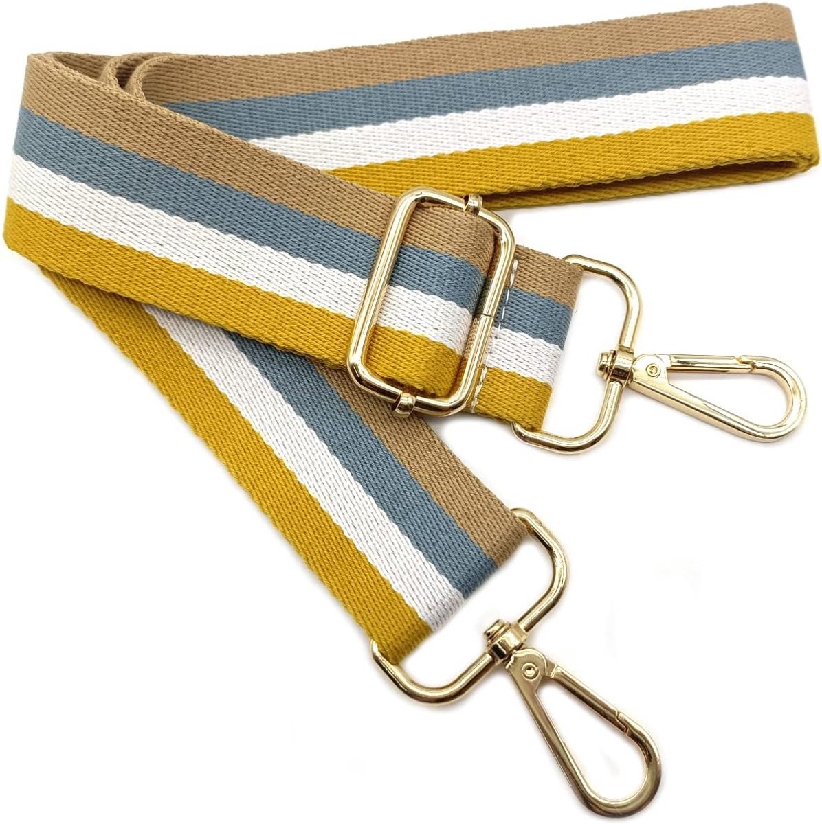 Schouderriem voor tassen, blauw, tasriem, verstelbare schouderriem, om te wisselen met karabijnhaak, goud, 80-130 cm, draagriem, tas voor dames, moderne handtas, accessoires, 3,8 cm, 01