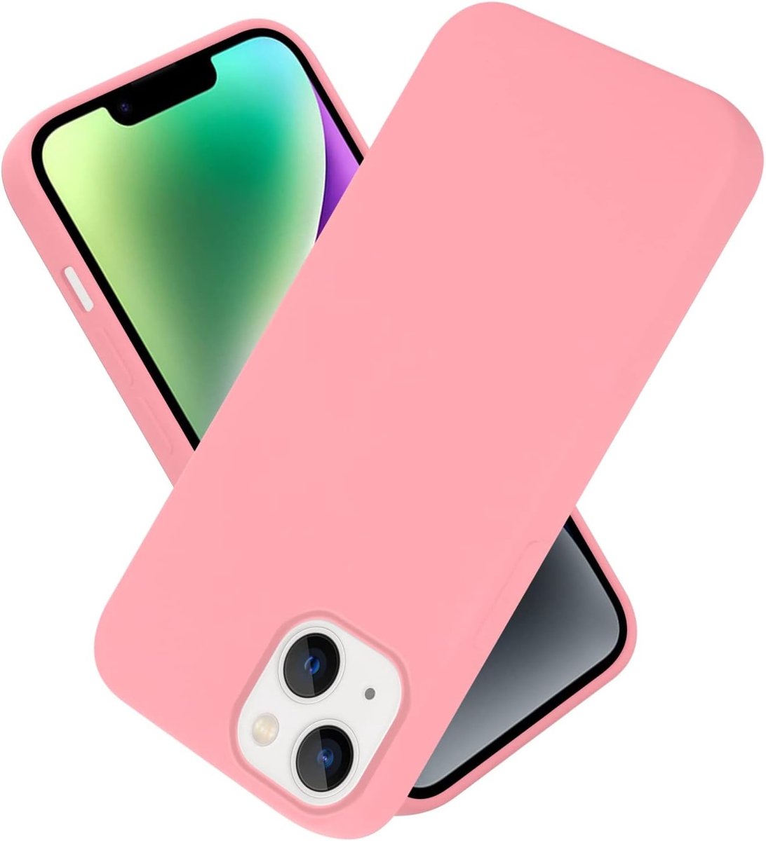 Liquid Silicone Hoesje compatibel met Apple iPhone 14 PLUS, Siliconen Case voor iPhone 14 PLUS- Cover, Full Body, krasvast en stootvast dunne TPU beschermhoes - LIQUID ROZE