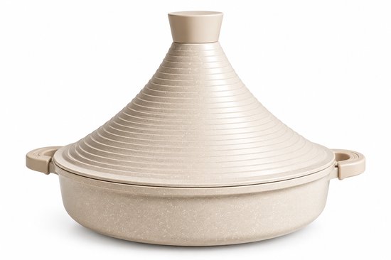 Maison & Kitchen - Tajine inductie 28 cm - PFAS vrij - Beige Japandi