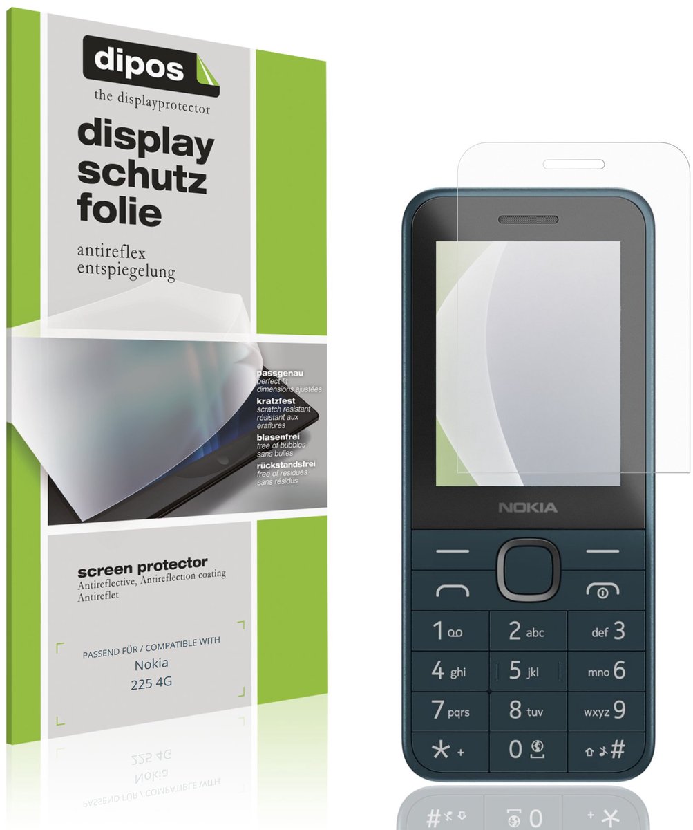 dipos – 4x Matte Beschermfolie geschikt voor Nokia 225 4G | Krasbestendige & antireflecterende Screenprotector Ultra-Thin
