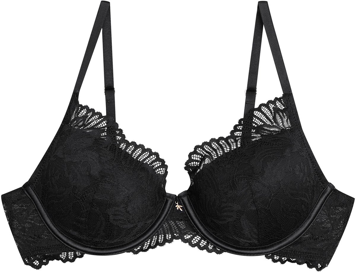 ESOTIQ Blueberry - Push-upbeha - Zwart - 65E - Uitneembare vullingen