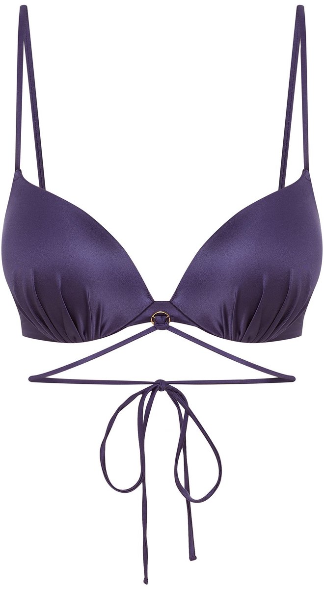 ESOTIQ Gabrielle Serie - Super push-up bikinitopje - Marineblauw - Glanzende stof