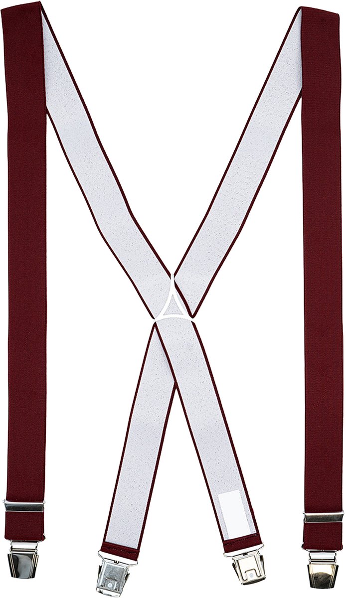LINDENMANN heren bretels met extra sterke clips X-vorm - bordeaux