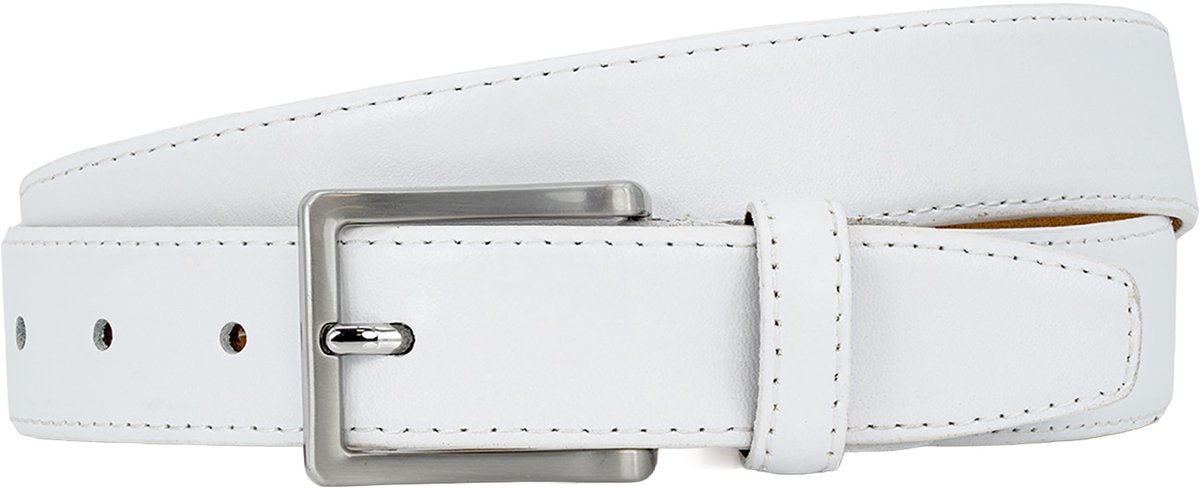 LINDENMANN leren heren riem - wit
