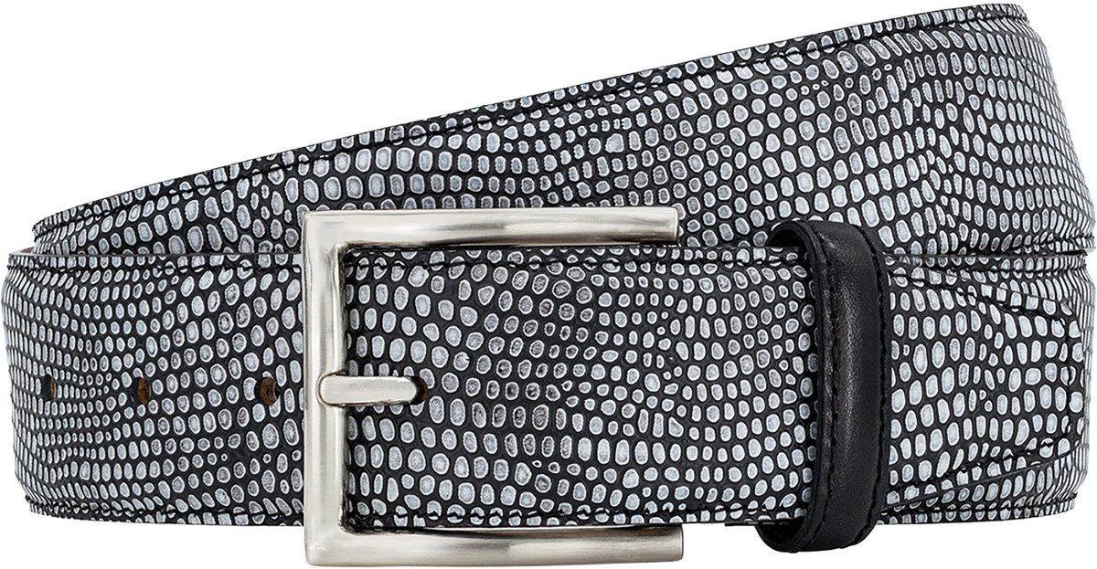 LINDENMANN leren heren riem - grijs