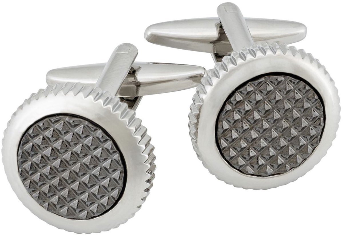 LINDENMANN heren manchetknopen gunmetal - zilverkleurig