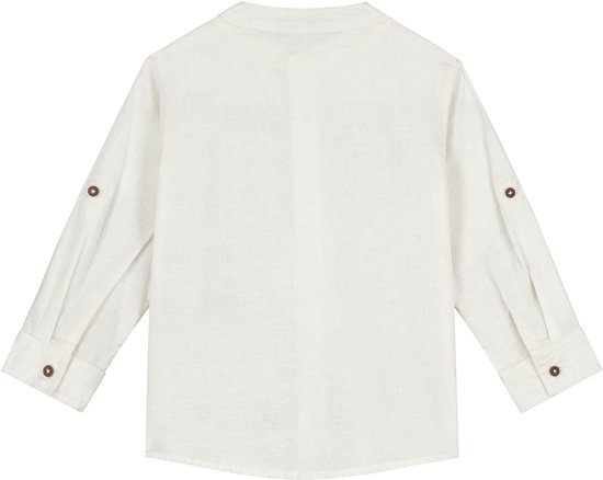 Prénatal Blouse - Kinderkleding Jongens - Blouse Jongens - 80% katoen - 20% linnen - Dark Off-White - Maat 80