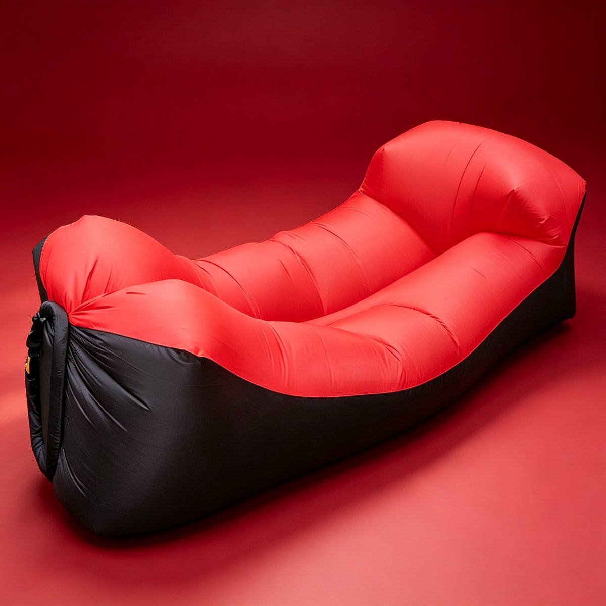 Rode outdoor camping relaxbank draagbare ligbank opblaasbare bank