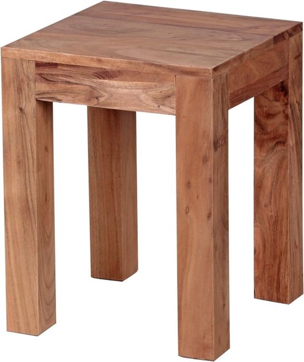 Massief Houten Tafel - Bijzettafel Hout - Woonkamer Decoratie - Handgemaakt Uniek - 35 x 35 x 45 cm