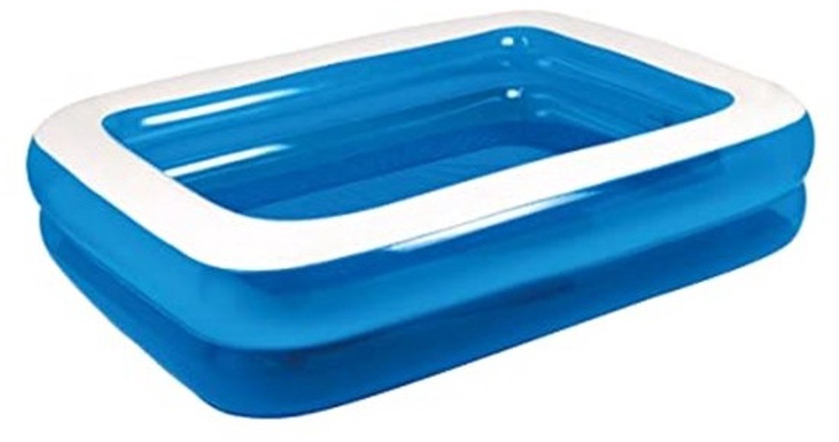 Opblaasbaar rechthoekig familiezwembad 200 x 150 cm voor kinderen vanaf 6 jaar