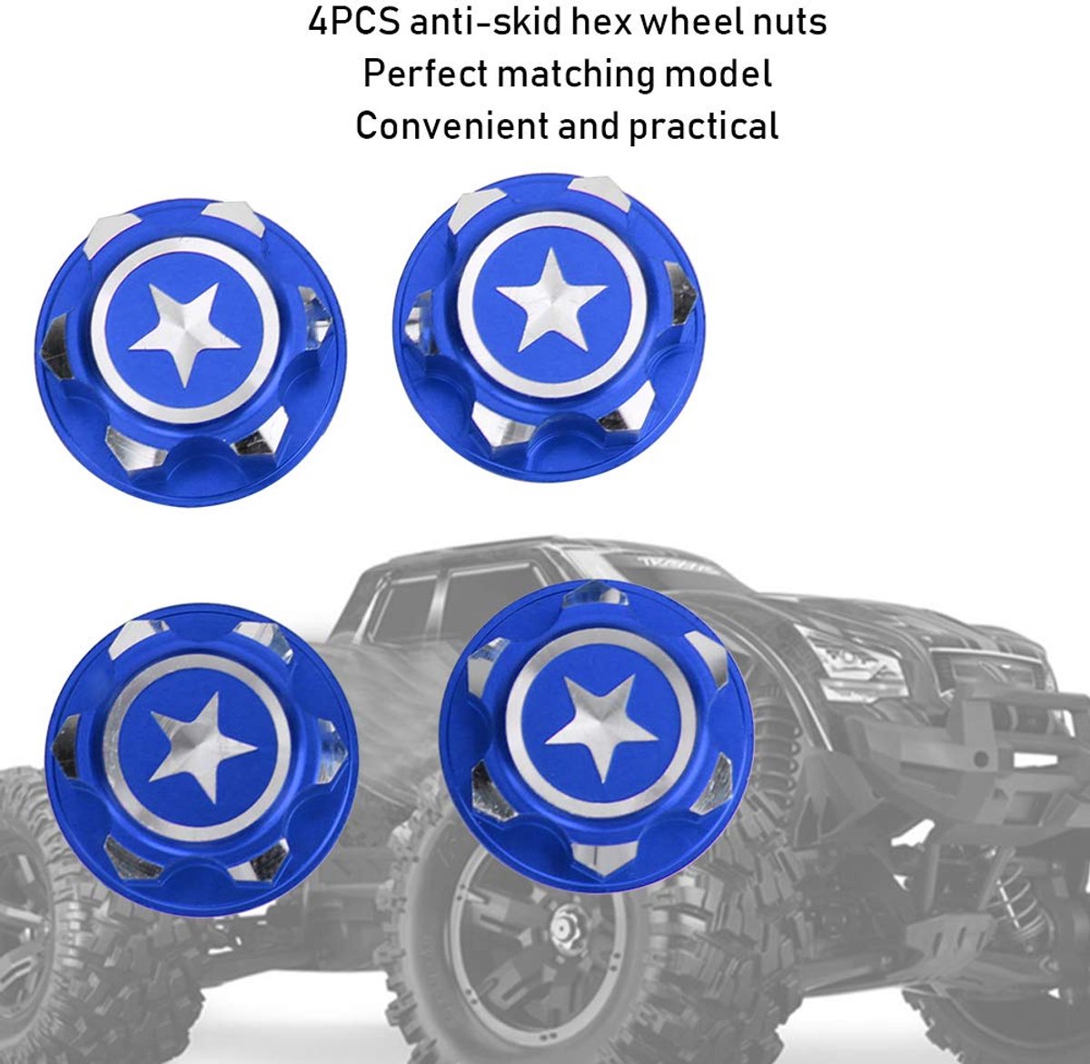 Wiel Moer, 4 Stks Aluminiumlegering 17mm Hex Wiel Mount voor RC Auto, X-MAXX Summit Traxxas Model Auto Accessoires