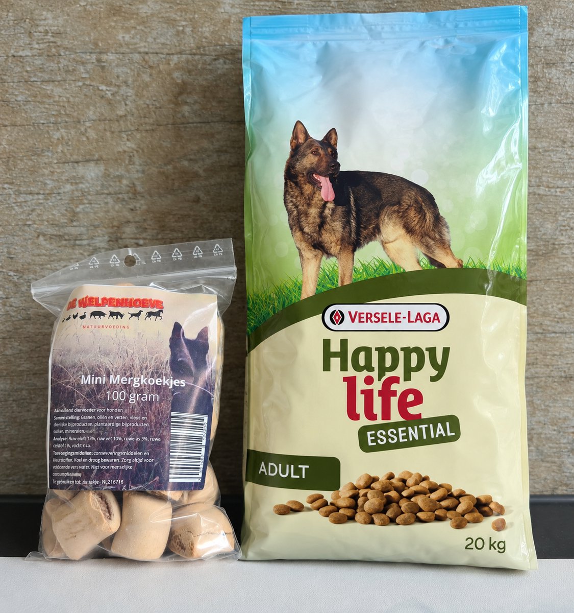 Happy Life Essential Hondenvoer 20 kg met 100 gram snacks