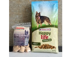Happy Life Essential Hondenvoer 20 kg met 100 gram snacks