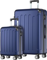 TRVLMORE Kofferset - 2 Delig - 38L Handbagage + 110L Ruimbagage - Lichtgewicht - Trolley - Reiskoffer Set - Donkerblauw