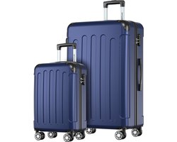 TRVLMORE Kofferset - 2 Delig - 38L Handbagage + 110L Ruimbagage - Lichtgewicht - Trolley - Reiskoffer Set - Donkerblauw