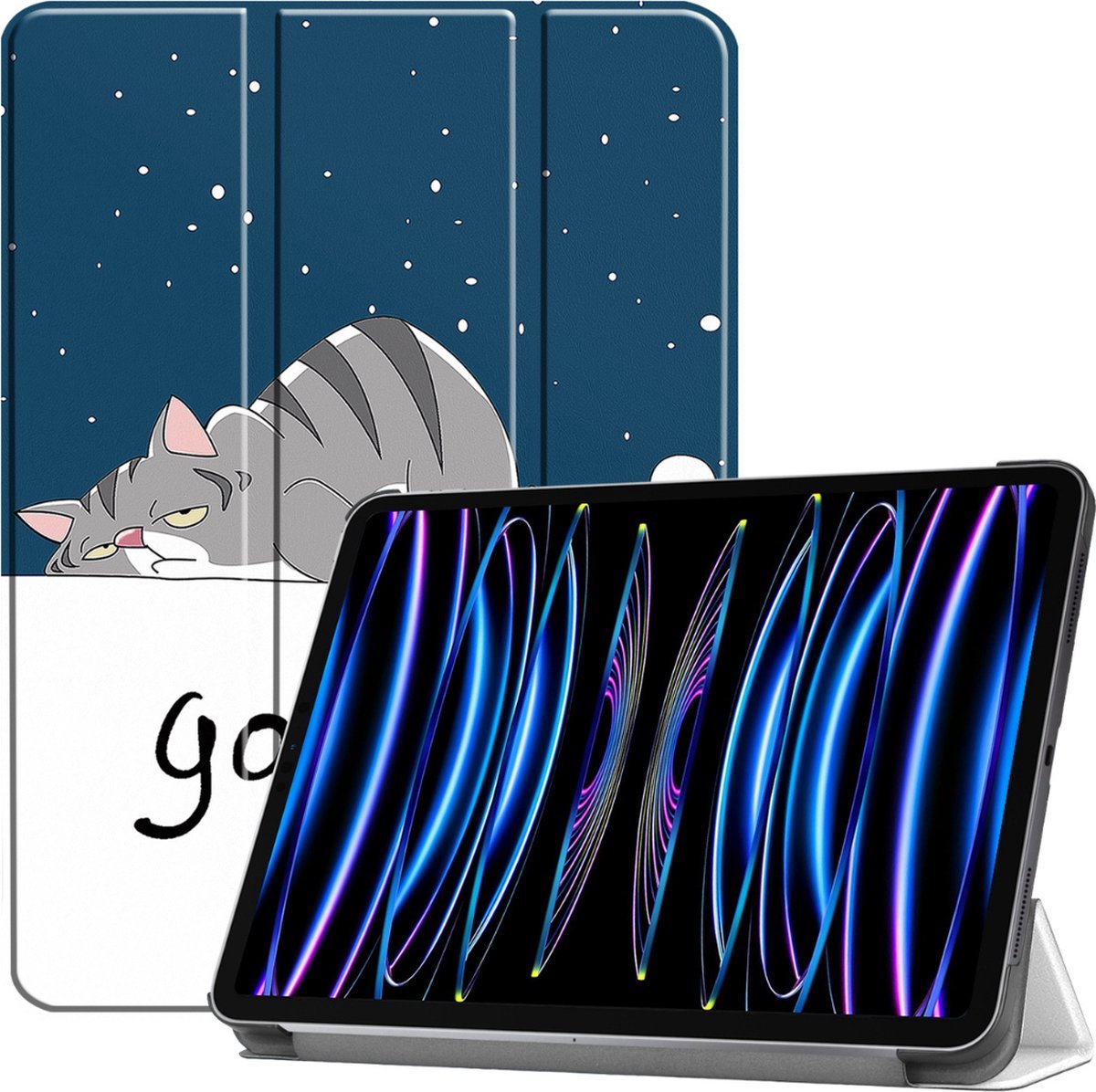 Tablethoes geschikt voor Apple iPad Pro 11 (2025) / Apple iPad Pro 11 (2024) - 11 Inch - Tri-fold book case - Auto Sleep/Wake functie - Goodnight