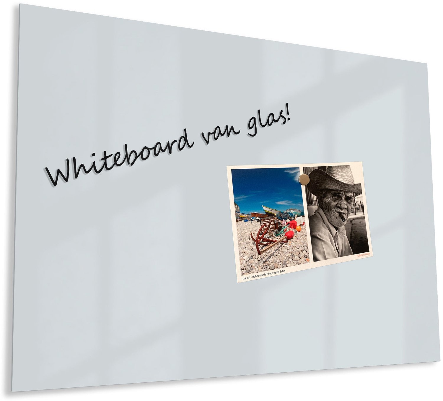 Mydesignglas Glazen Whiteboard - Gehard Glas - Magneetbord - Memobord - Magnetisch - Krasbestendig - Frameless - Silver Mist - 90x60cm