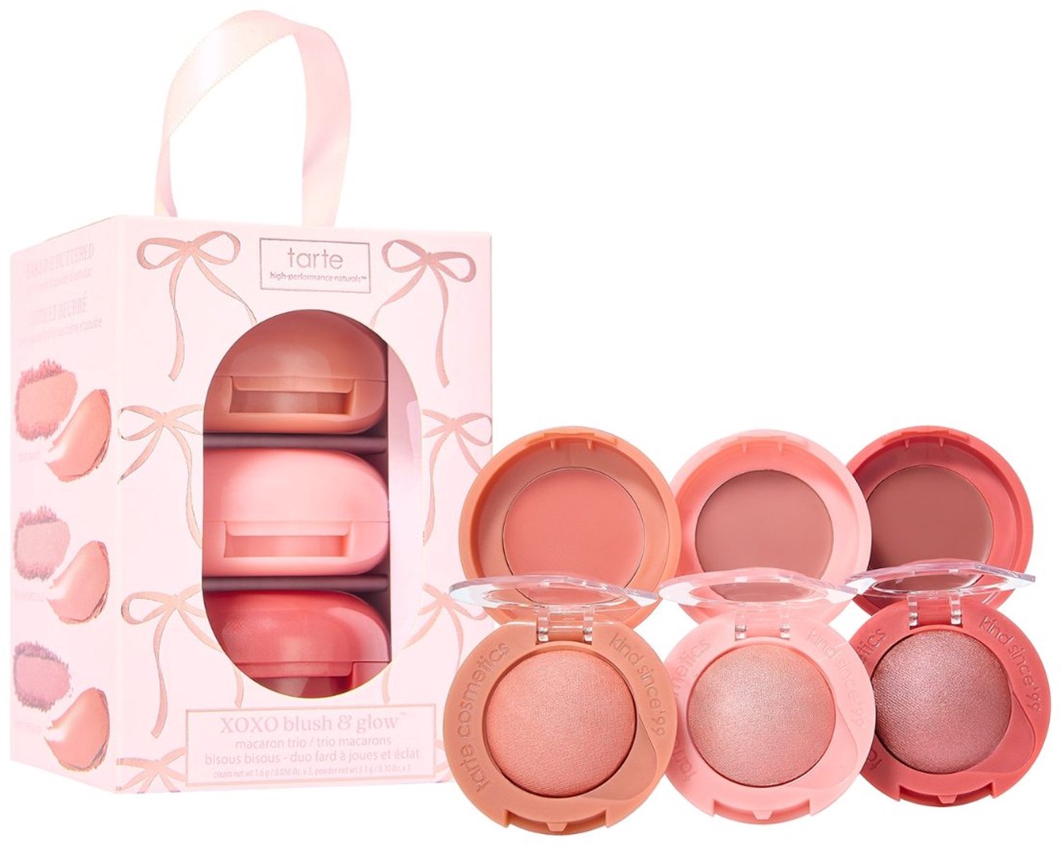 tarte - XOXO Blush & Glow Macaron Trio - 3 mini blushes - Limited Edition Make-up Cadeauset