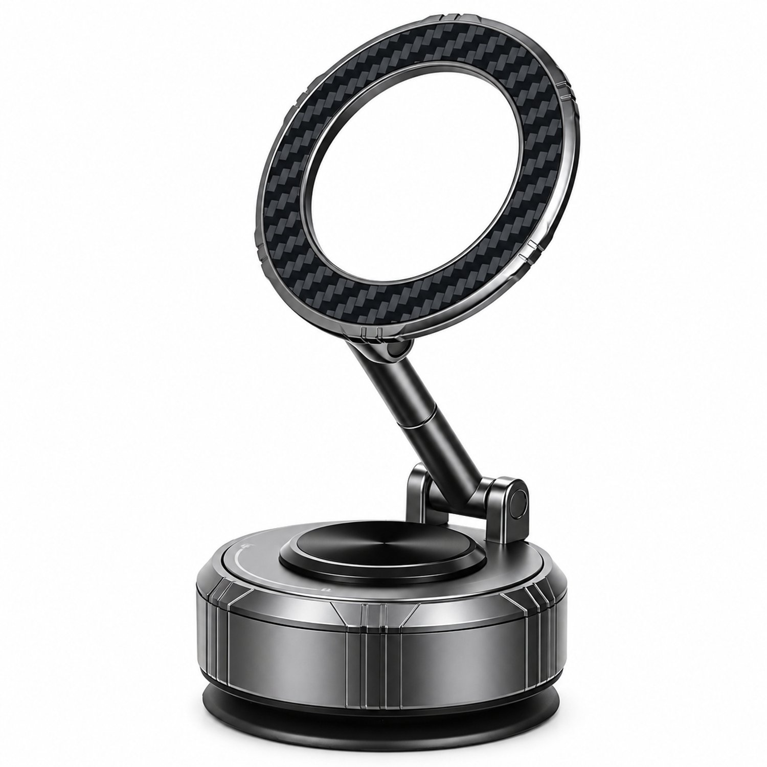 Telefoonhouders auto: grijze magnetische telefoonhouder voor de middenconsole