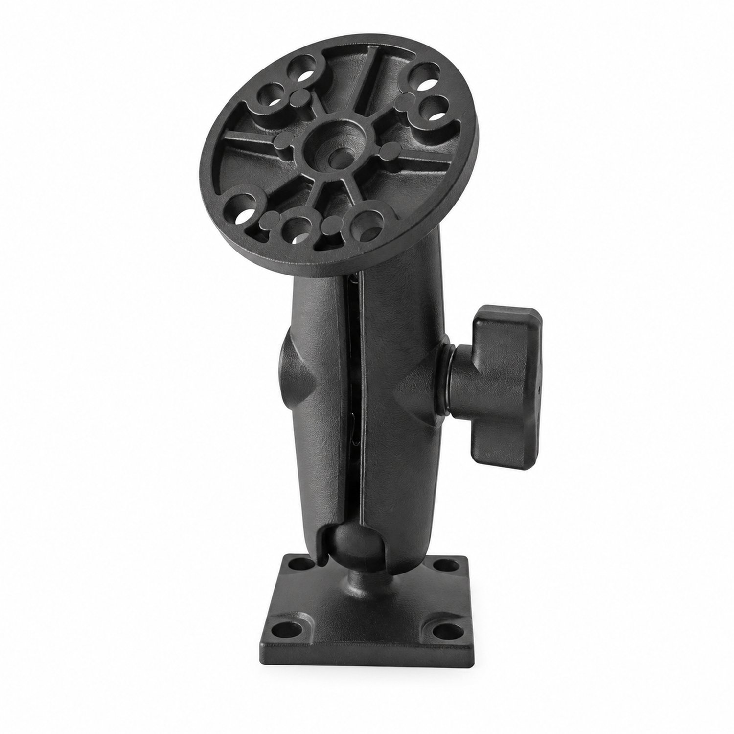 Voertuigbeugel voor navigatie- en monitorapparatuur met ronde en vierkante kogelkop en verbindingsdeel van 9 cm