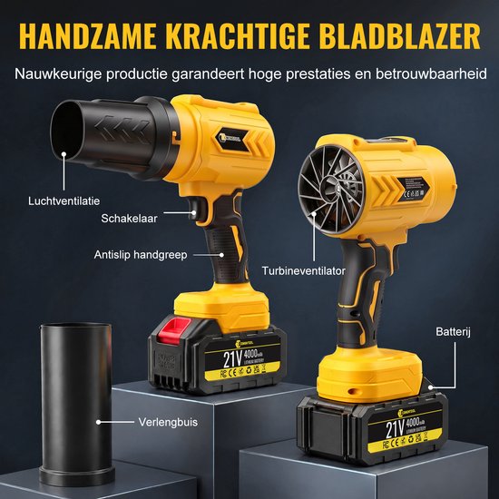 CONENTOOL Accu Bladblazer 21V - 300000RPM - 3000W - 350 m/s - 2x 4.0Ah accu — afbeelding 2
