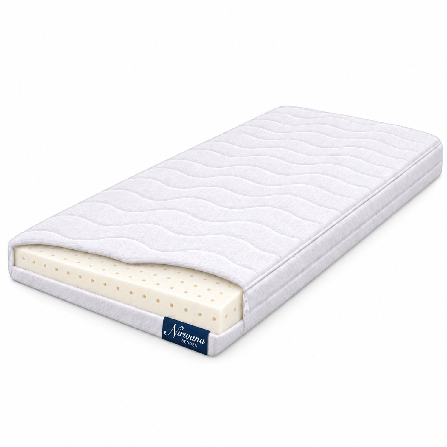 Nirwana Bedden Noflik Talalay - Latex topdekmatras - 180x220 cm - 6 cm Wit
