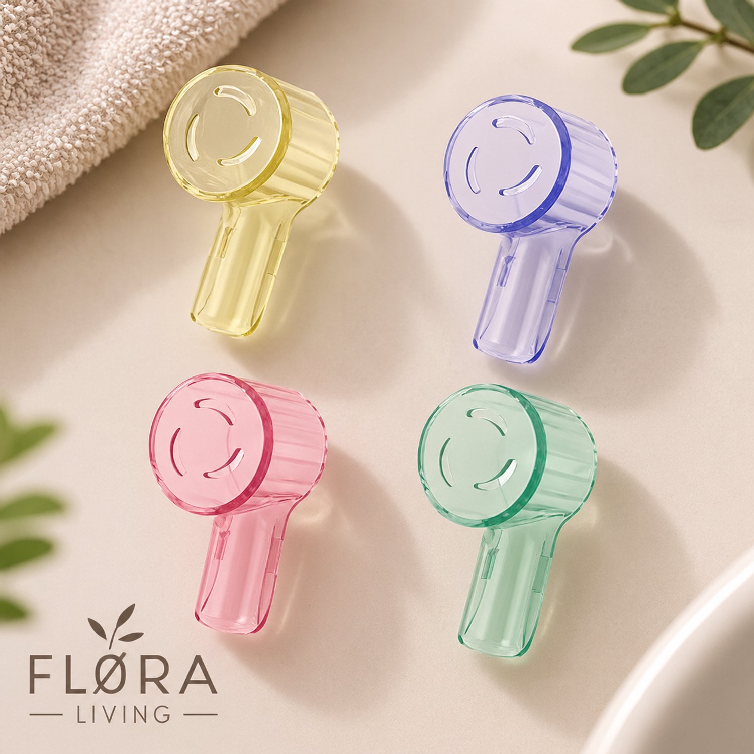 FLØRA Living Elektrische Tandenborstel Beschermkap – 4 Stuks – Universeel – Geschikt voor Oral-B & Andere Merken – Meerkleurig