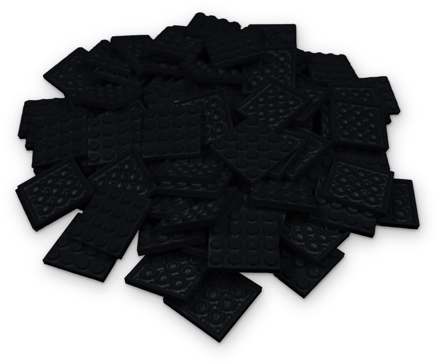 50 Bouwstenen 4x4 plate | Zwart | Compatibel met Lego Classic | Keuze uit vele kleuren | SmallBricks