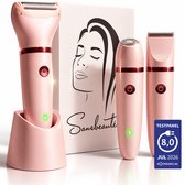 3-in-1 Ladyshave Gezicht - Oksels - Benen - Bikinilijn - Sansbeauté® - Scheerapparaat Vrouw - Ontharingsapparaat Electrisch Ontharen - Gezichtsontharing Dames - Trimmer Vrouw Intiem- Ladyshaves Bikini - USB Oplaadbaar