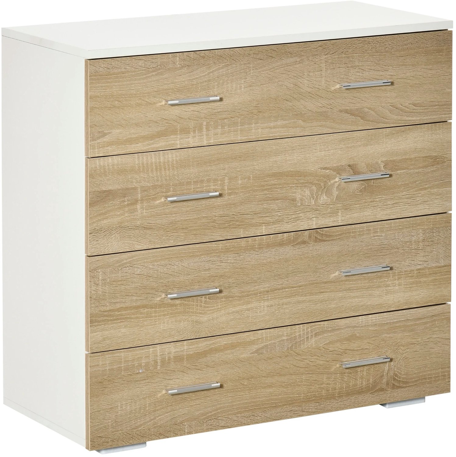 Prime Home Ladekast - Opbergkast - Kast - Opbergmeubel - Moderne stijl - 4 laden - 72 x 76 x 35cm - Kaki
