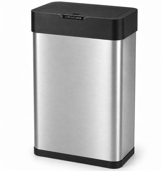 Five Stars® Prullenbak met Sensor - 60 Liter - Afvalbak RVS - Vuilnisbak - Soft Close Deksel - Zilver