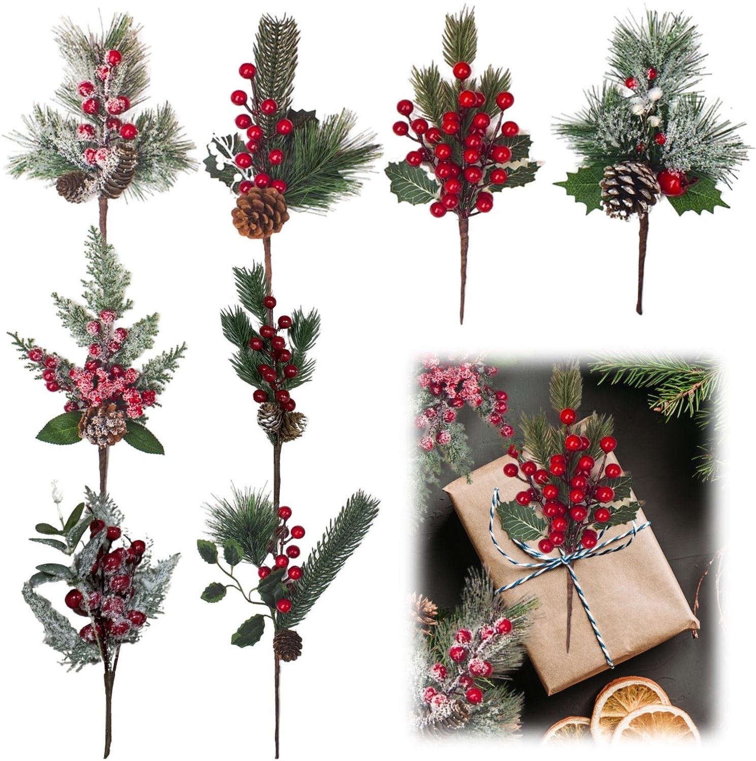 Kunstmatige Bessen Takken voor Kerstdecoratie