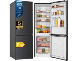 Heinner HCNF-HM293INVDGE++ Koel-vriescombinatie 293 L – No Frost – Inverter Compressor – Elektronische Bediening met Instelbare Thermostaat – Omkeerbare Deur – Antracietgrijs – 5 Jaar Garantie
