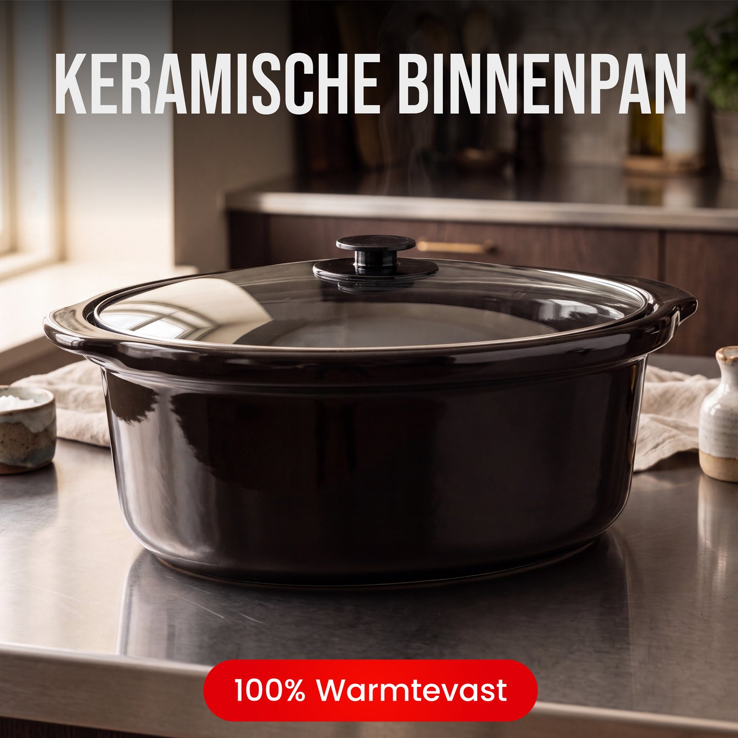 DistinQ Digitale Slowcooker 6 liter met Timer – Keramische binnenpan - Timerfunctie - Warmhoudfunctie – foto 2