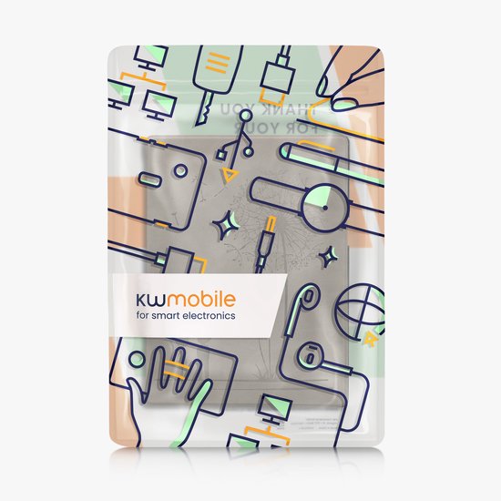 kwmobile e-reader hoesje geschikt voor Pocketbook InkPad One hoes - Ereader flip case met standaard - Kunstleren e reader cover - Paardenbloemen Liefde design in grijs — afbeelding 3