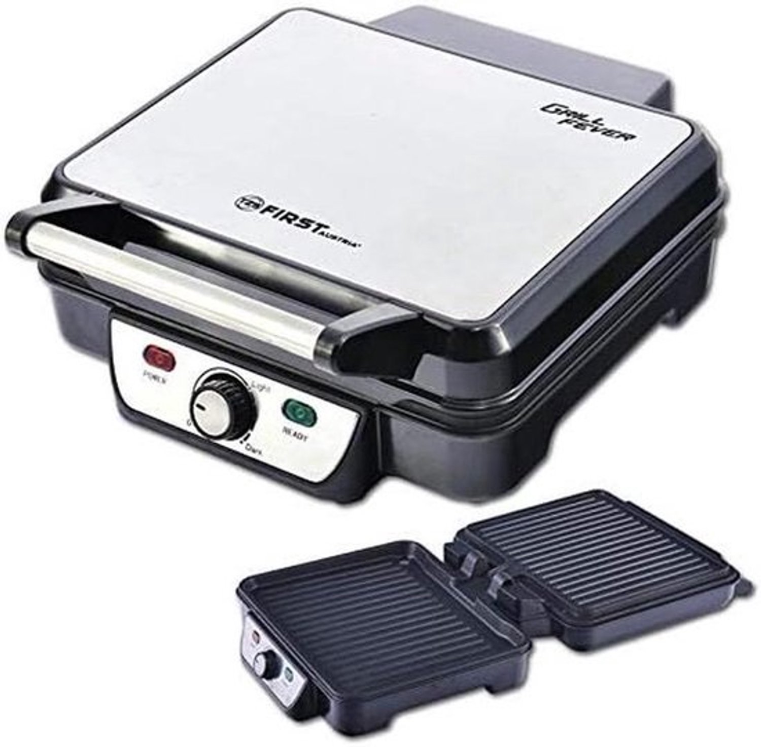 Elektrische Contactgrill - Tafelgrill en Tosti-ijzer met 180° Openfunctie en Temperatuurregeling (1800W)