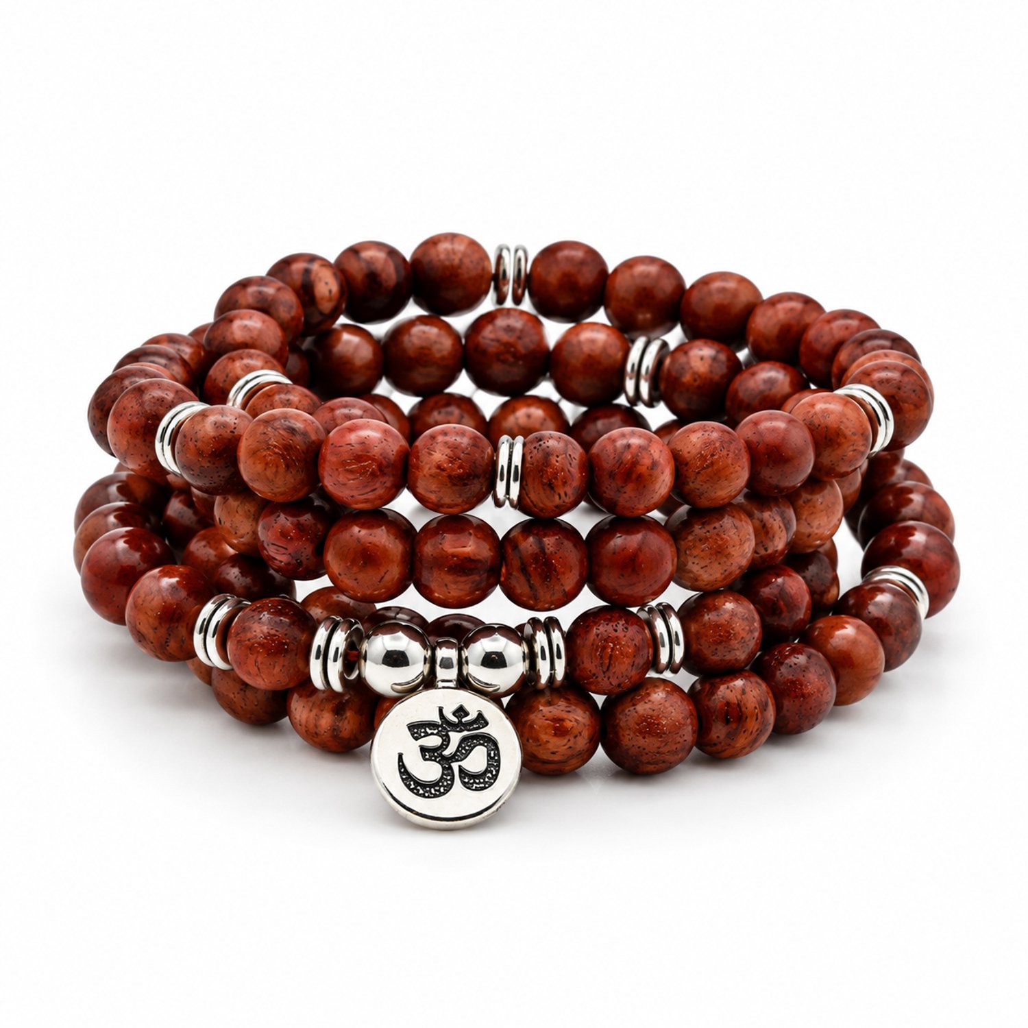 Marama Mala Ketting Sandelhout - 108 Kralen - Ohm Hanger - Elastisch